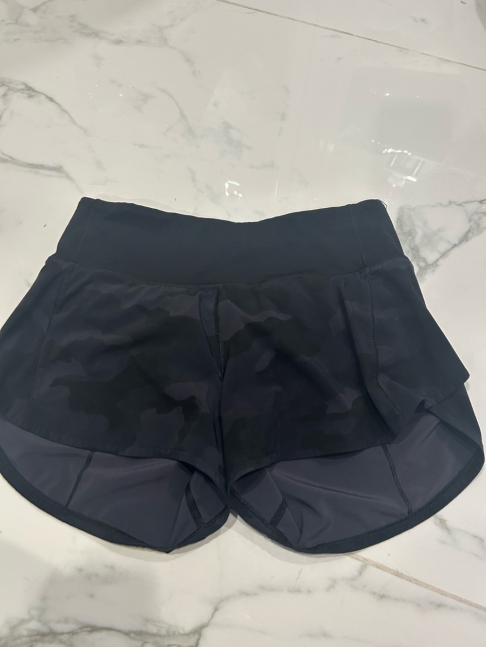 lululemon athletica Black Camo Layered Run Skort